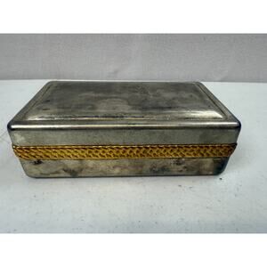 VTG International Silver Co Plated Jewelry Trinket Box Red Velvet Lined